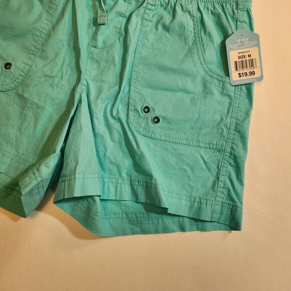 Cg.l.cg Womens Shorts Sz Medium Aqua Blue Green Comfort Waist 5" Inseam Pockets - Picture 5 of 16